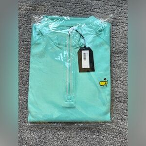 NWT men's 1/4 zip long sleeve pullover from the Masters. Size XL. Aqua blue.